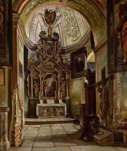 Interior of a Chapel at the Parish Church in Krosno by Aleksander Gryglewski