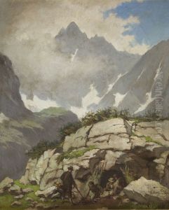 Rock Refuge of Reverend Stolarczyk in the Tatra Mountains by Walery Eljasz Radzikowski