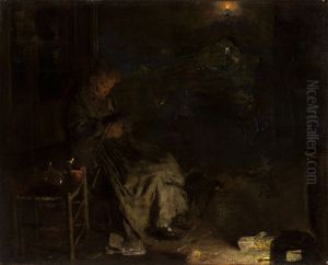 Alte Frau bei der Totenwache I by Aleksander Gierymski