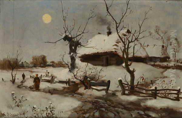 Cottages in Snow - view 1