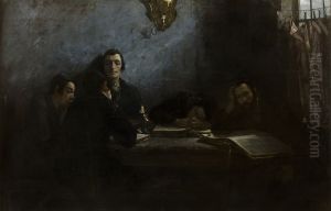 School of Talmudists by Samuel Hirszenberg
