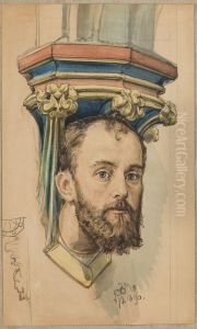 Carton for the polychrome from St Mary's Church - console in the shape of a male head (portrait of T. Stryjenski)