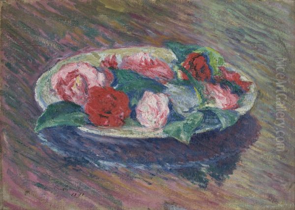 Camellias in a Bowl - view 1