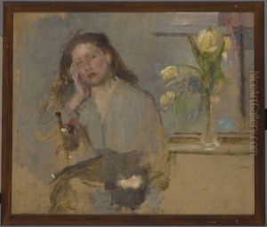 Portrait Sketch of a Young Girl - two-sided painting Portrait Sketch of a Young Girl - two-sided painting