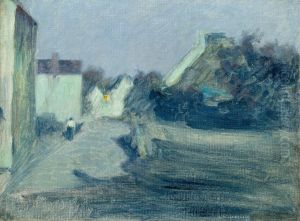 Village Lane in the Moonshine by Samuel Hirszenberg