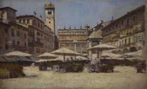 Piazza delle Erbe in Verona by Aleksander Gierymski