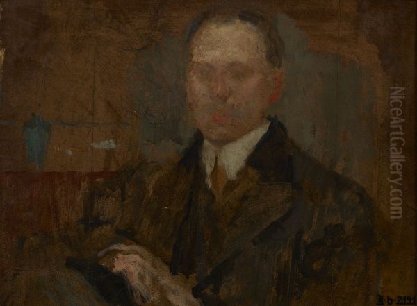 View from the Studio's Window / Sketch for a Male Portrait - two-sided painting - view 1