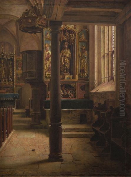 Interior of St Wolfgang's Church in Rothenburg - view 1
