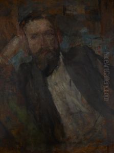 Male Portrait - two-sided painting by Olga Boznanska