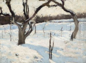 Orchard in Winter by Jozef Czajkowski