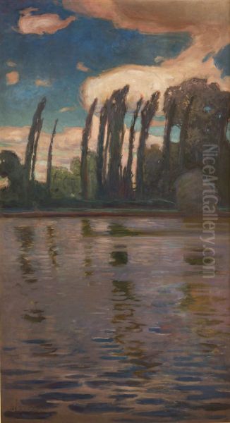Poplars on the Water - view 1