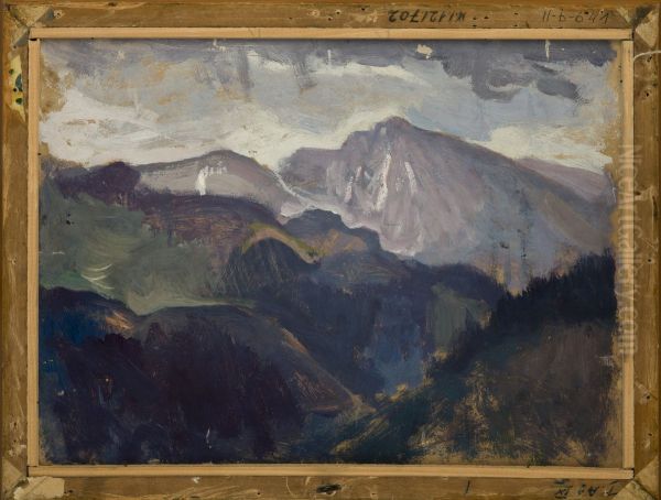 Landscape from the Tatra Mountains - two-sided painting - view 1