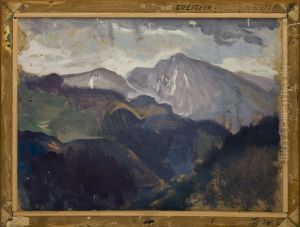 Landscape from the Tatra Mountains - two-sided painting by Jan Stanislawski