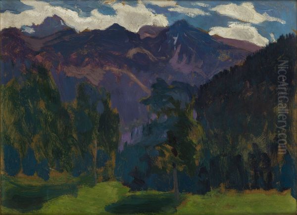 Landscape from the Tatra Mountains - two-sided painting - view 1