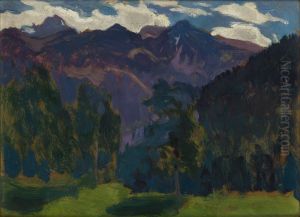 Landscape from the Tatra Mountains - two-sided painting by Jan Stanislawski
