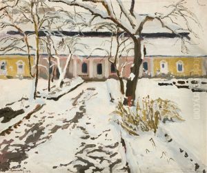 Manor-House at Modlnica in Winter by Stanislaw Kamocki