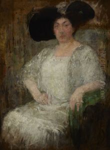 Portrait of a French Lady-Writer Gabrielle Reval by Olga Boznanska