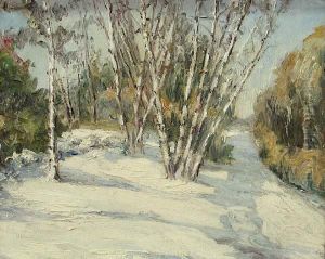 Birch Trees In A Snowy Landscape