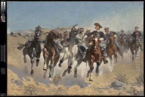 The Fourth Troopers Moving the Led Horses by Frederic Remington