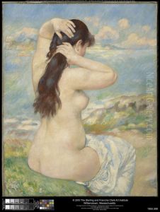 Bather Arranging Her Hair by Pierre Auguste Renoir