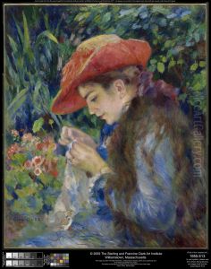 Marie-Therese Durand-Ruel Sewing by Pierre Auguste Renoir