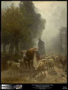 Going to Market on a Misty Morning by Constant Troyon