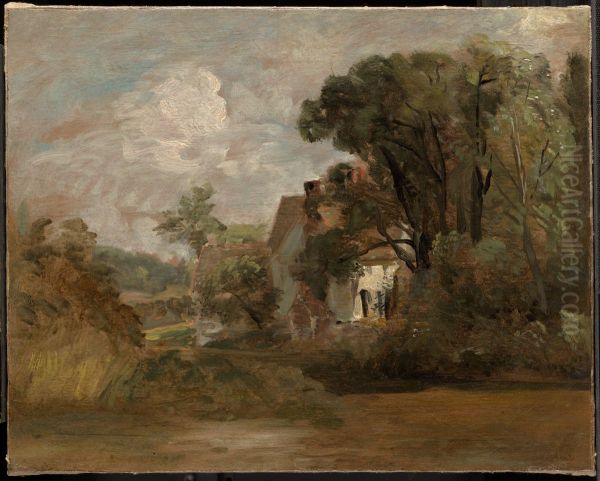 Willy Lott's House (recto); Landscape Sketches with Trees and Church Tower (verso) - view 1