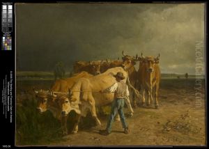 Oxen Plowing by Constant Troyon