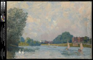 The Thames at Hampton Court by Alfred Sisley
