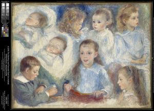 Sketches of Heads (The Berard Children) by Pierre Auguste Renoir