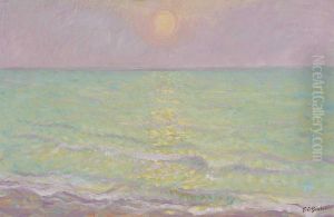 Sunset At Veules-les-roses, Seine-mar by Theodore Butler