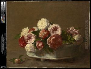 Roses in a Porcelain Planter by Victoria Dubourg