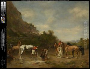 Arabs Watering Their Horses