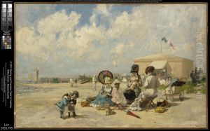 At the Seashore by Francois-Joseph Luigi Loir