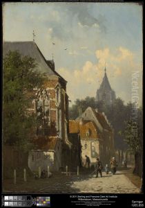 Dutch Street Scene by Cornelis Springer