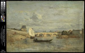 Le Pont Royal, Paris by Felix Ziem