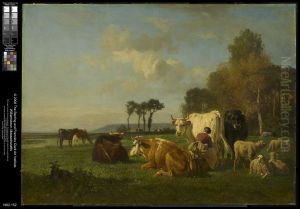 Cattle and Sheep in a Landscape by Constant Troyon