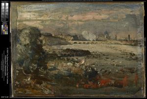 Sketch for "The Opening of Waterloo Bridge Seen from Whitehall Stairs, June 18th 1817" by John Constable