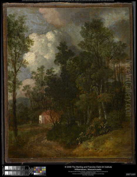A Wooded Landscape with Figures by a House - view 1