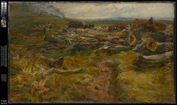 British Soldiers Clearing and Burning, Cadzow Forest, Scotland - view 1
