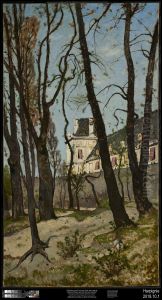 View of the Louvre, with the Grande Galerie and the Pavillon de Flore by Henri Harpignies
