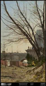 View of the Pont Neuf and of the Western Point of the Ile de la Cite from the Banks of the Seine by Henri Harpignies