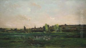 Village on the Seine near Vernon by Charles-Francois Daubigny