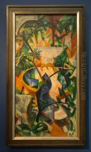 Madchen am Springbrunnen by August Macke