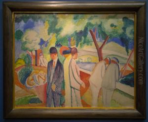 Spazierganger (Grosser heller Spaziergang) by August Macke