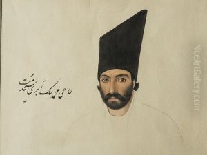 Portrait of Haji Mohammad Beyk Abri by Mirza Abolhassan Khan Ghaffari
