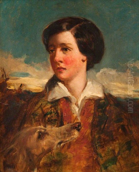 Boy with a Hound - view 1