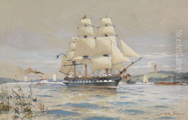 Miniature frigate "Royal Louise" on the Havel - view 1