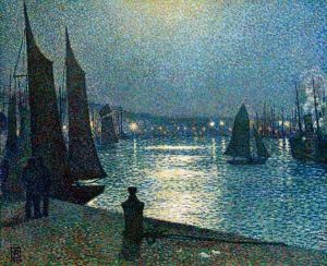 Moon night in Boulogne by Theo van Rysselberghe