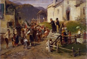 La partenza dei volontari nel 1866 by Gerolamo Induno